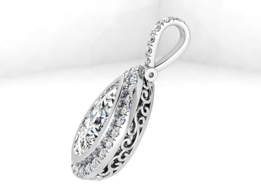 Pear Halo Pendant 3408 3D print model_2