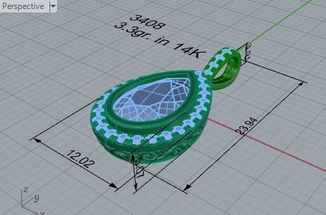 Pear Halo Pendant 3408 3D print model_7