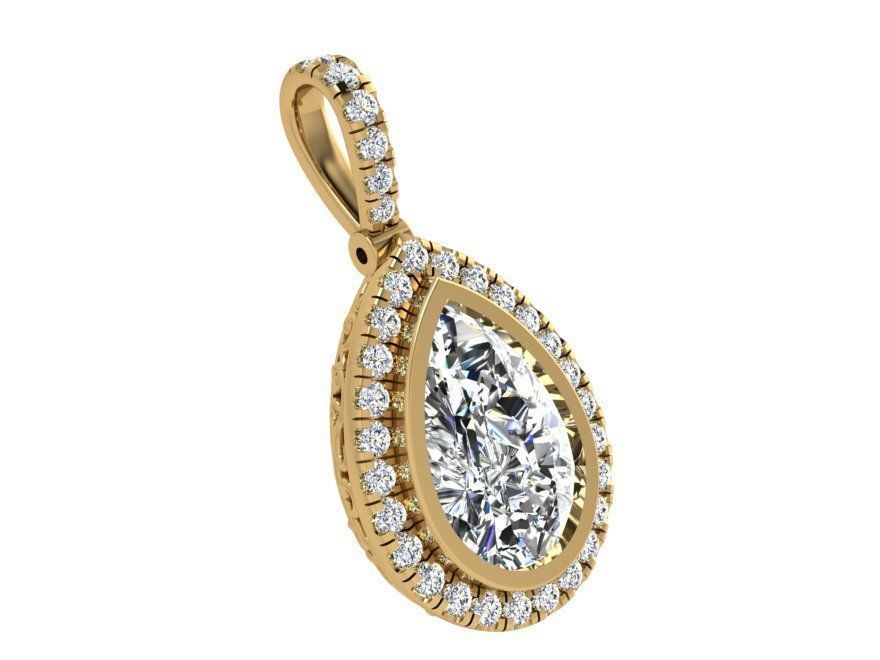 Pear Halo Pendant 3408 3D print model_1