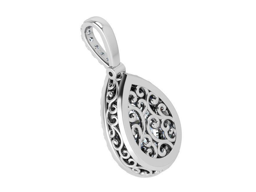 Pear Halo Pendant 3408 3D print model_3