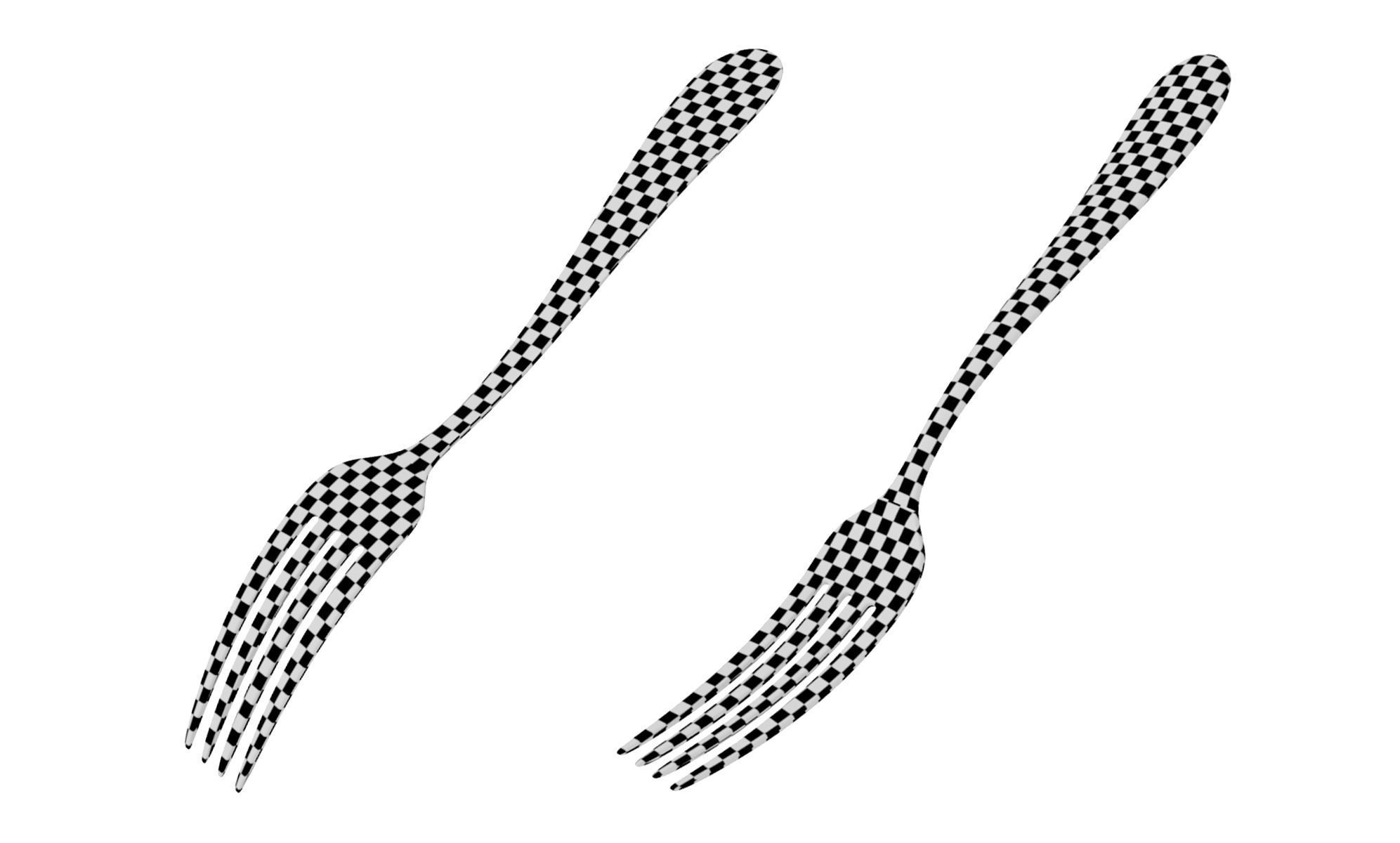 Dessert Fork Generic Cutlery 3D model_15