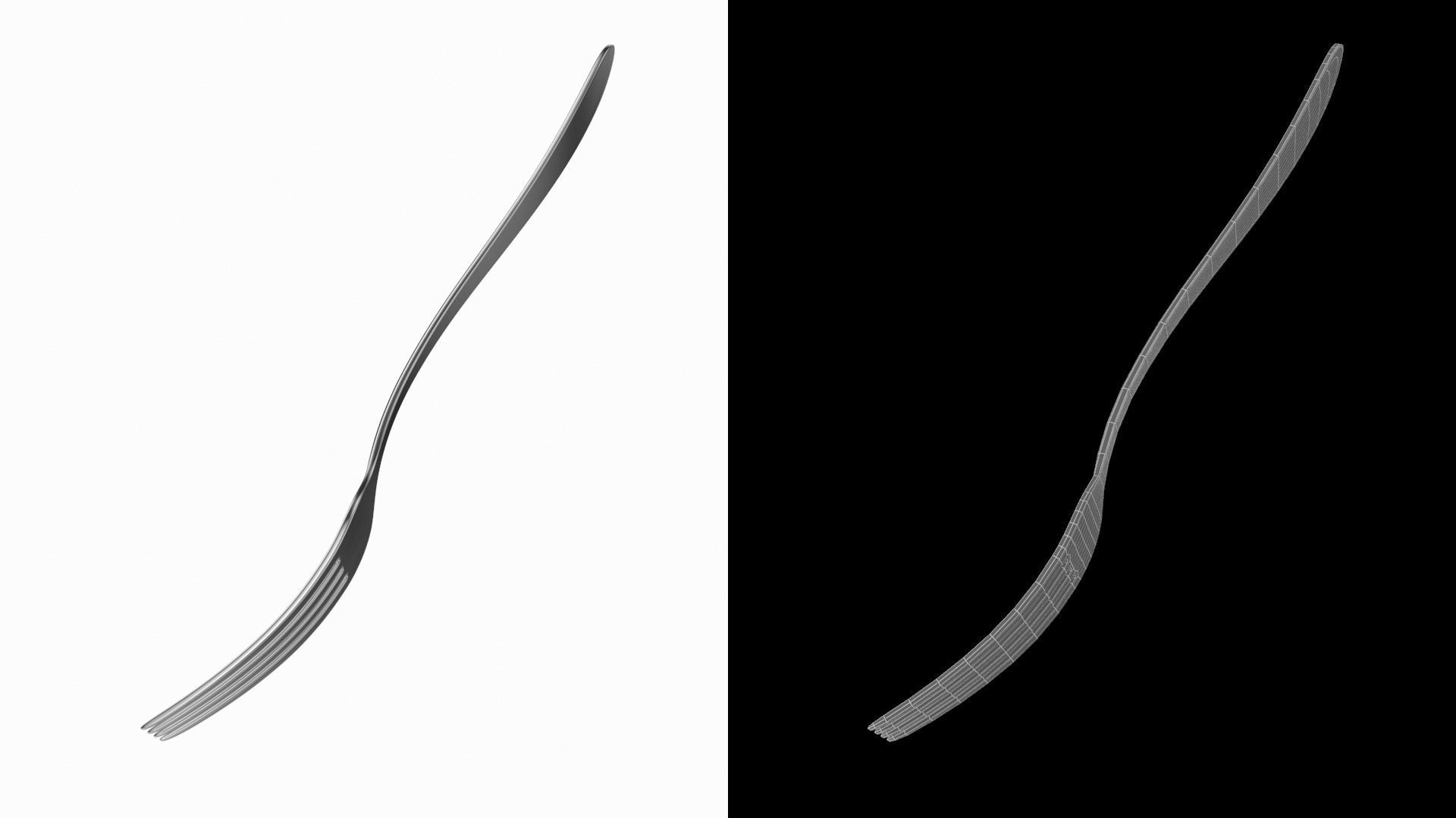 Dessert Fork Generic Cutlery 3D model_12