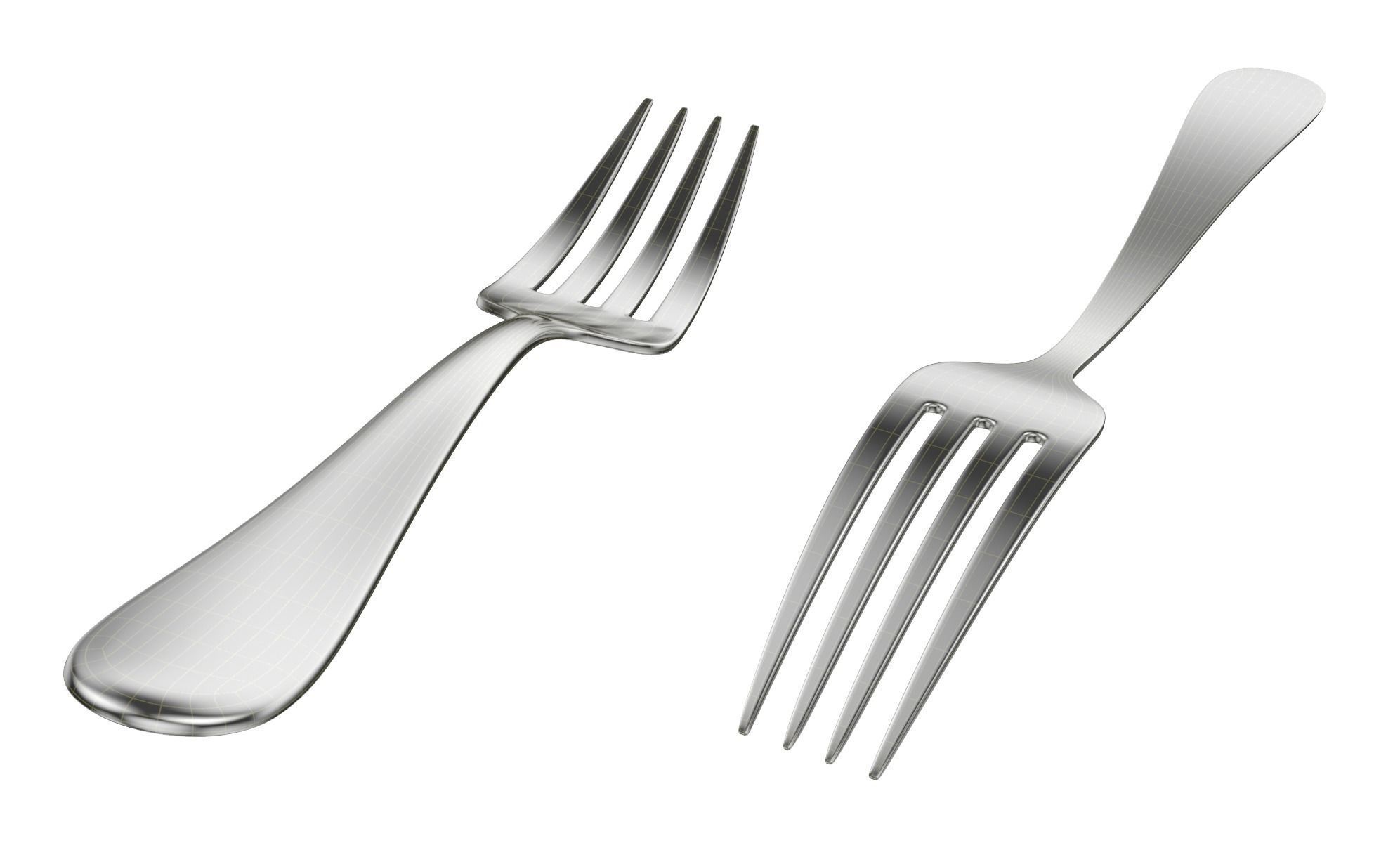 Dessert Fork Generic Cutlery 3D model_14