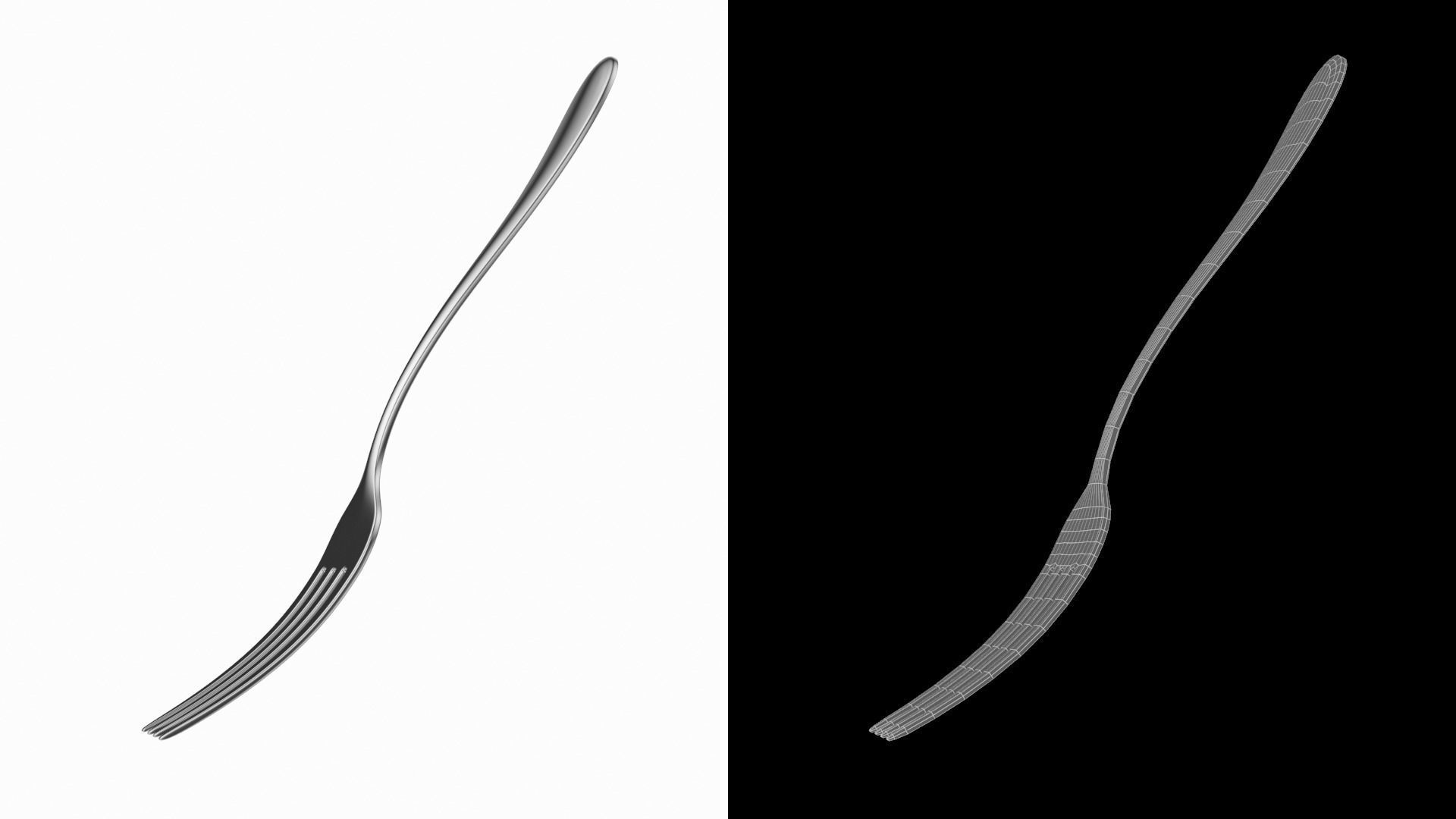 Dessert Fork Generic Cutlery 3D model_13
