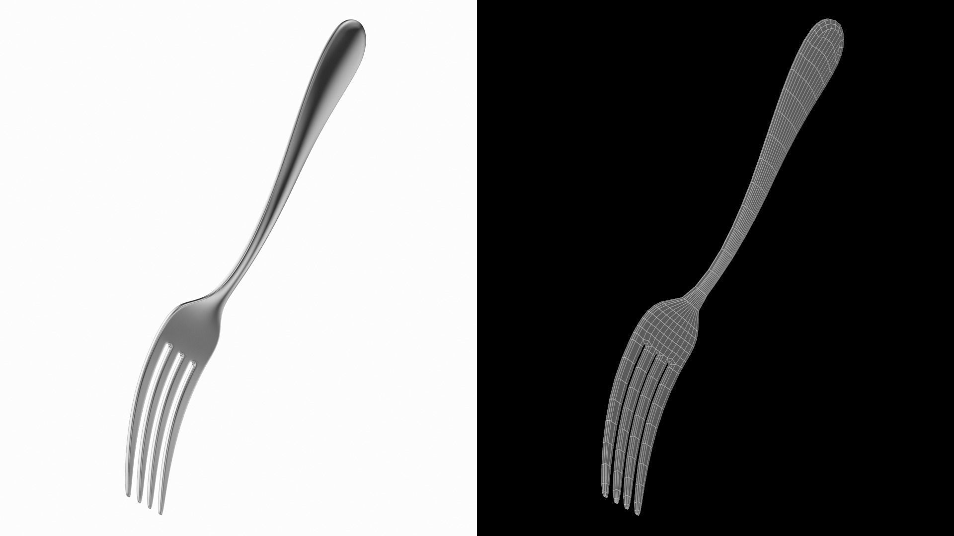 Dessert Fork Generic Cutlery 3D model_5