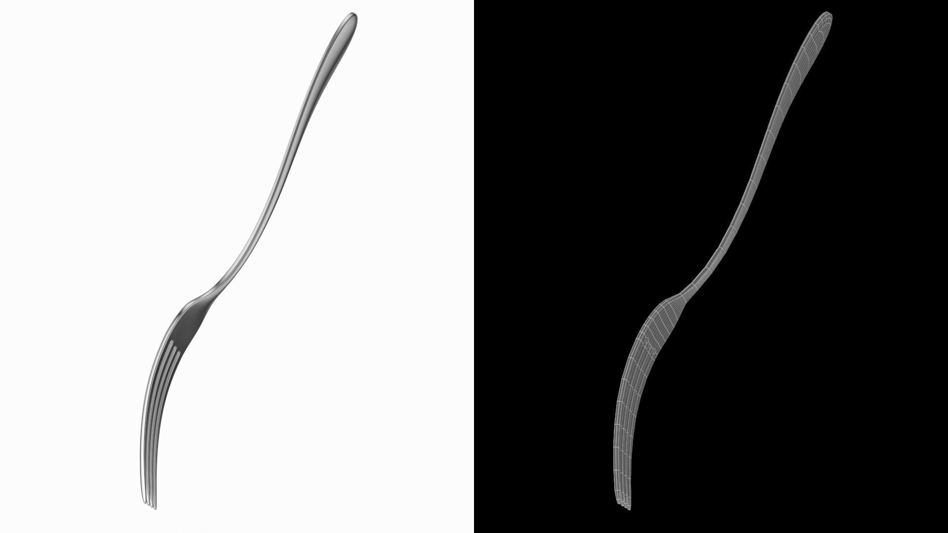 Dessert Fork Generic Cutlery 3D model_6