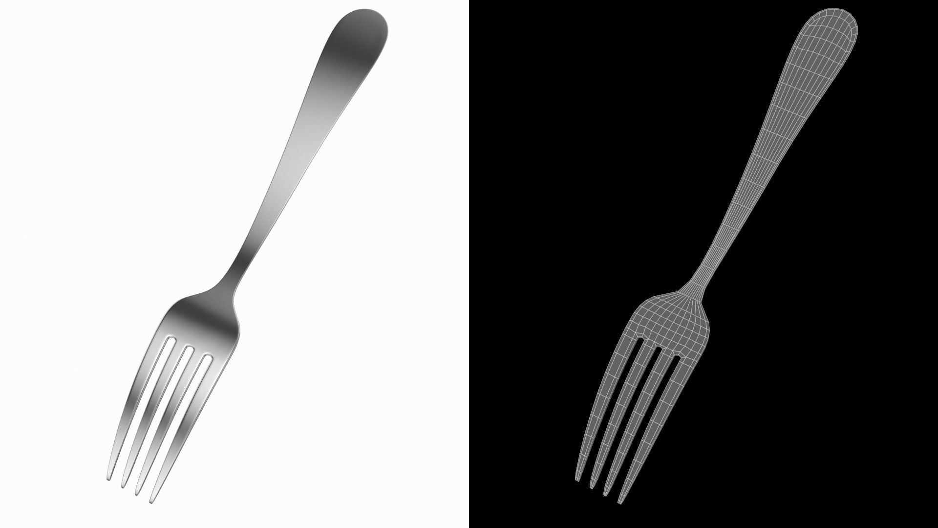 Dessert Fork Generic Cutlery 3D model_9