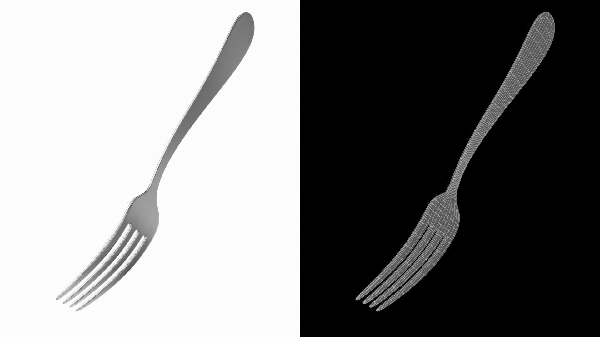 Dessert Fork Generic Cutlery 3D model_11