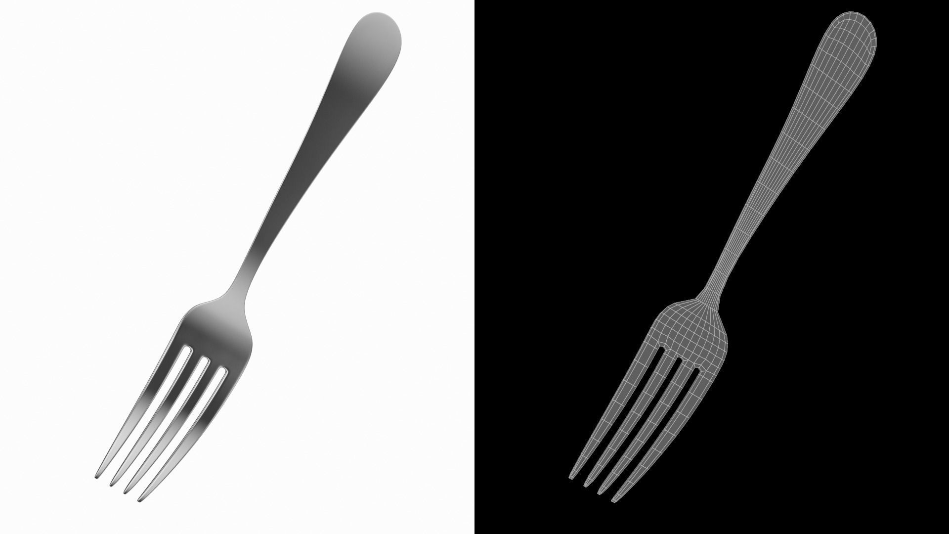 Dessert Fork Generic Cutlery 3D model_10