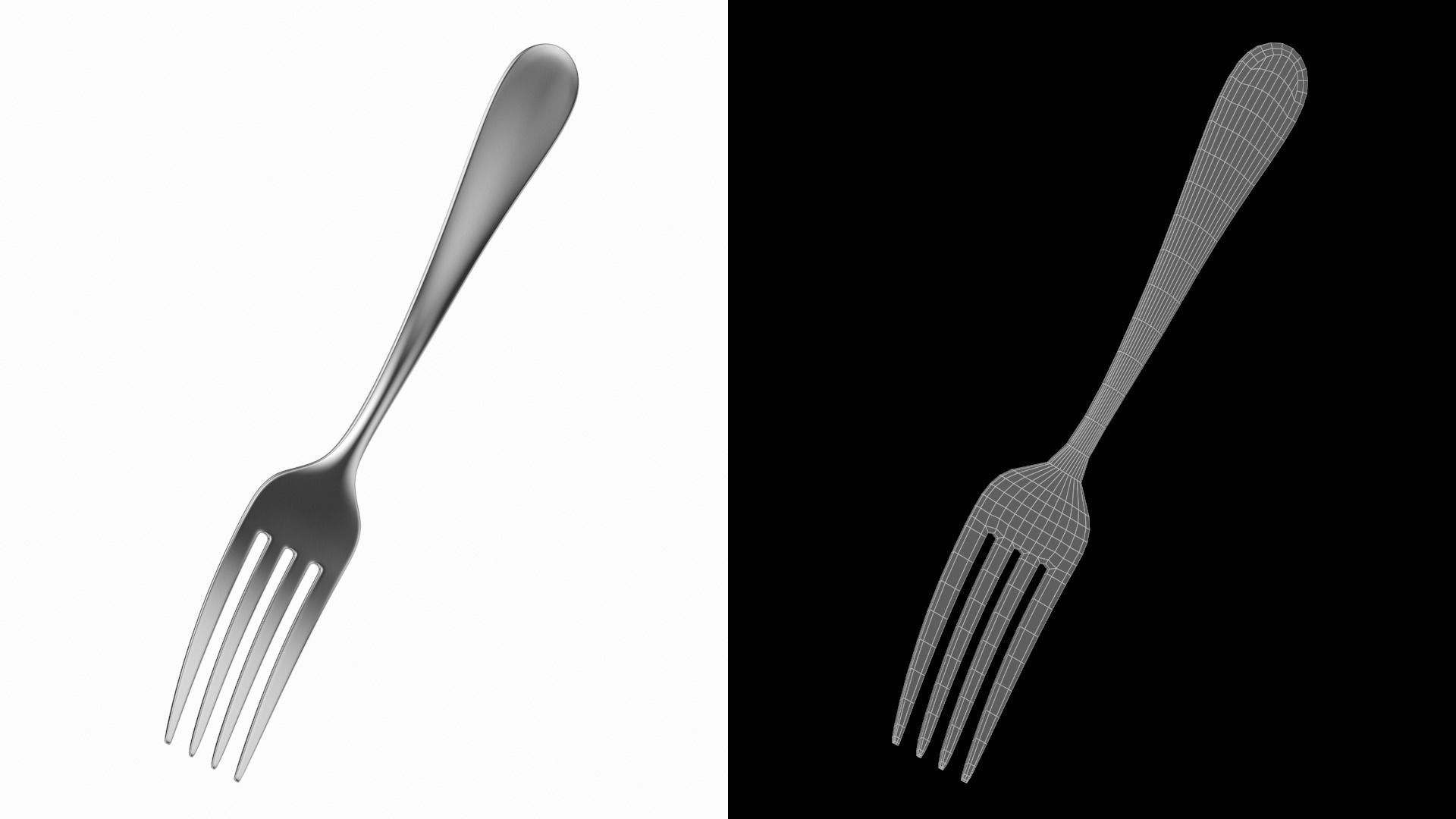 Dessert Fork Generic Cutlery 3D model_4