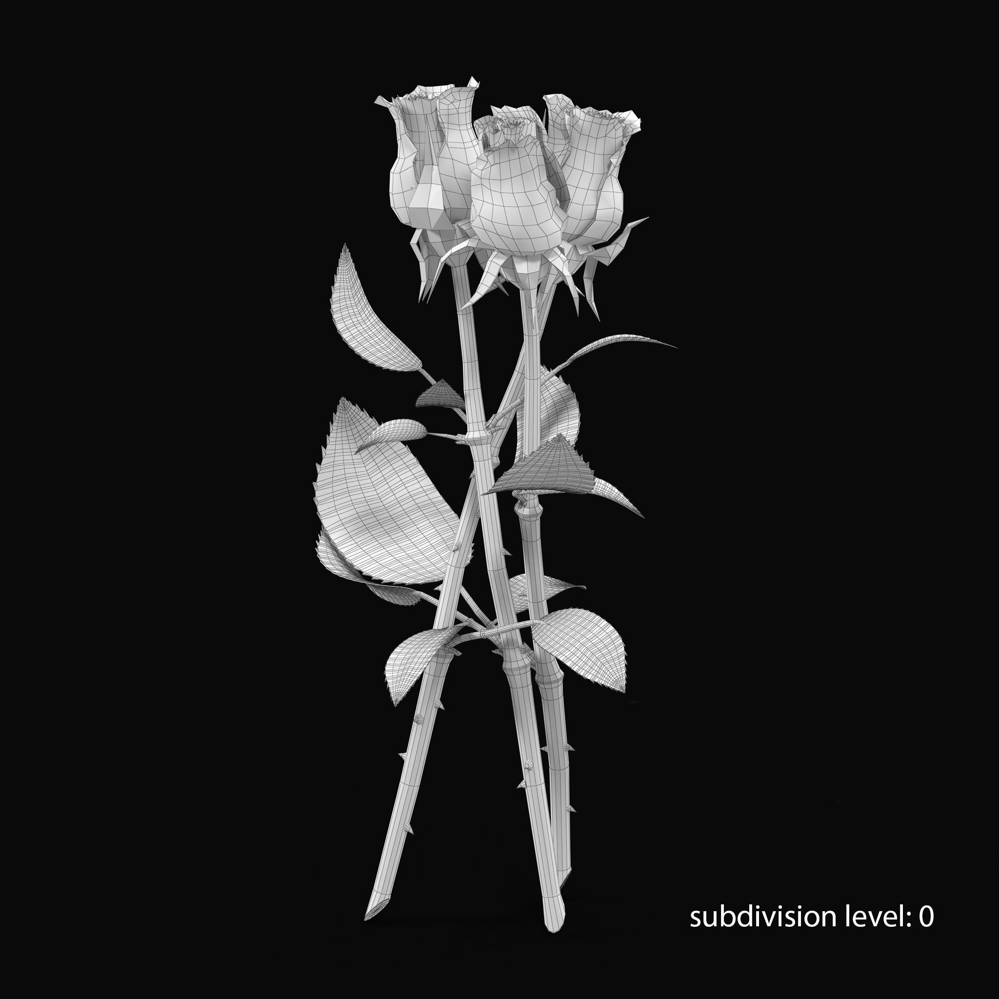 Rose Bouquet Low-poly 3D model_16