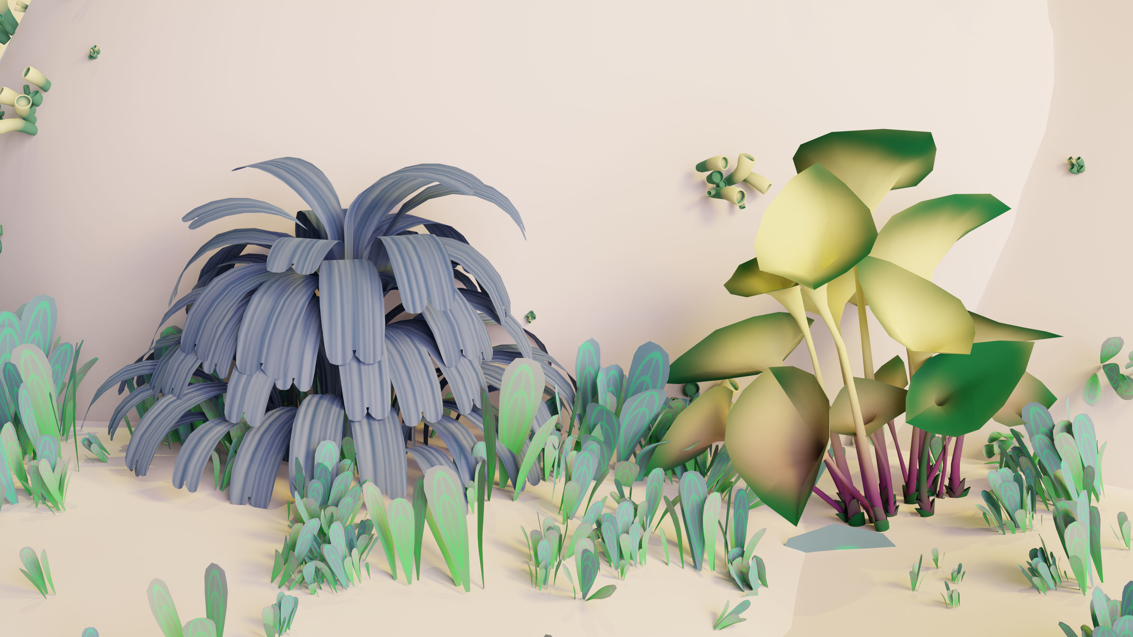 Stylized Low poly plants Low-poly 3D model_17