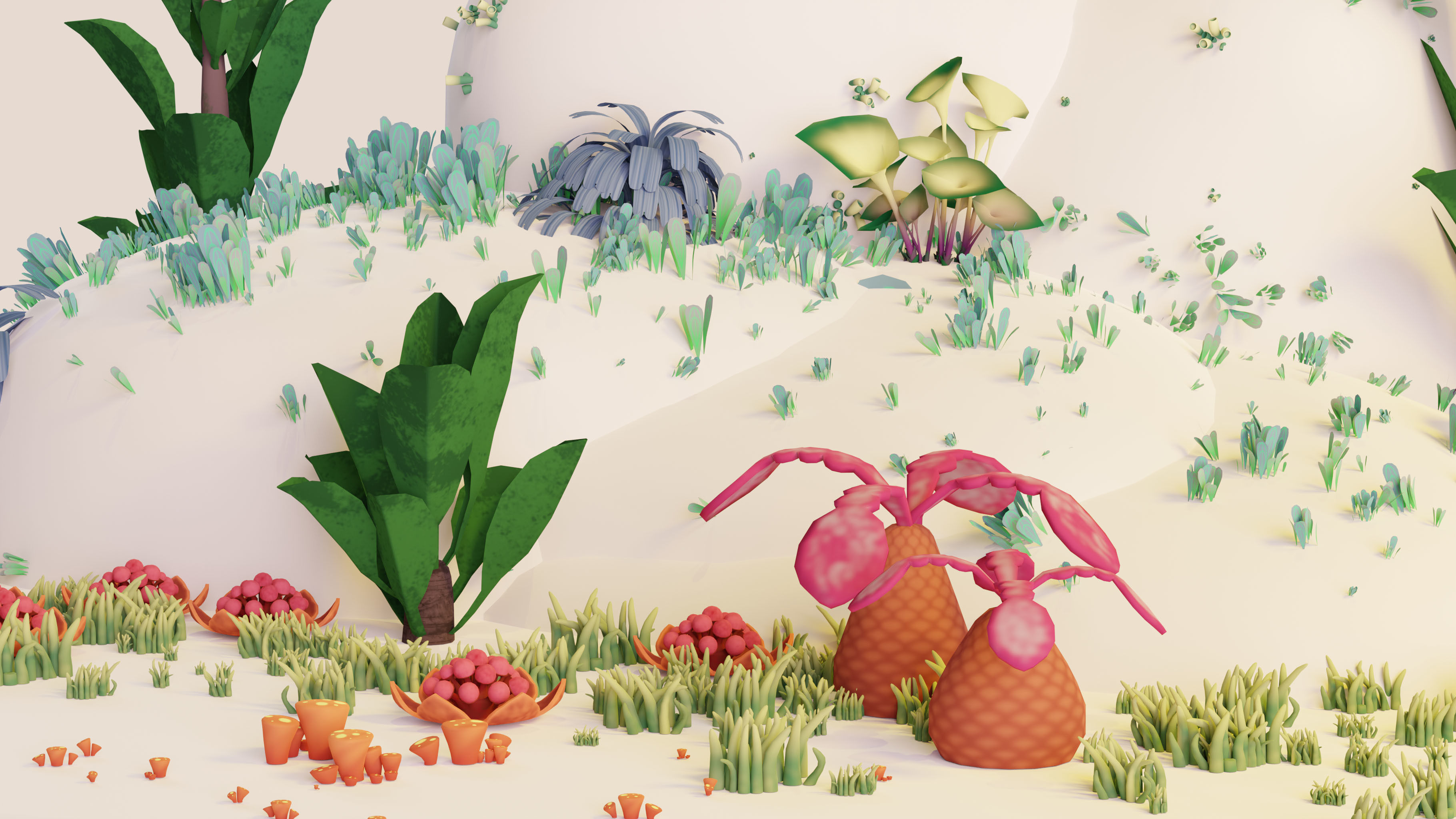Stylized Low poly plants Low-poly 3D model_15