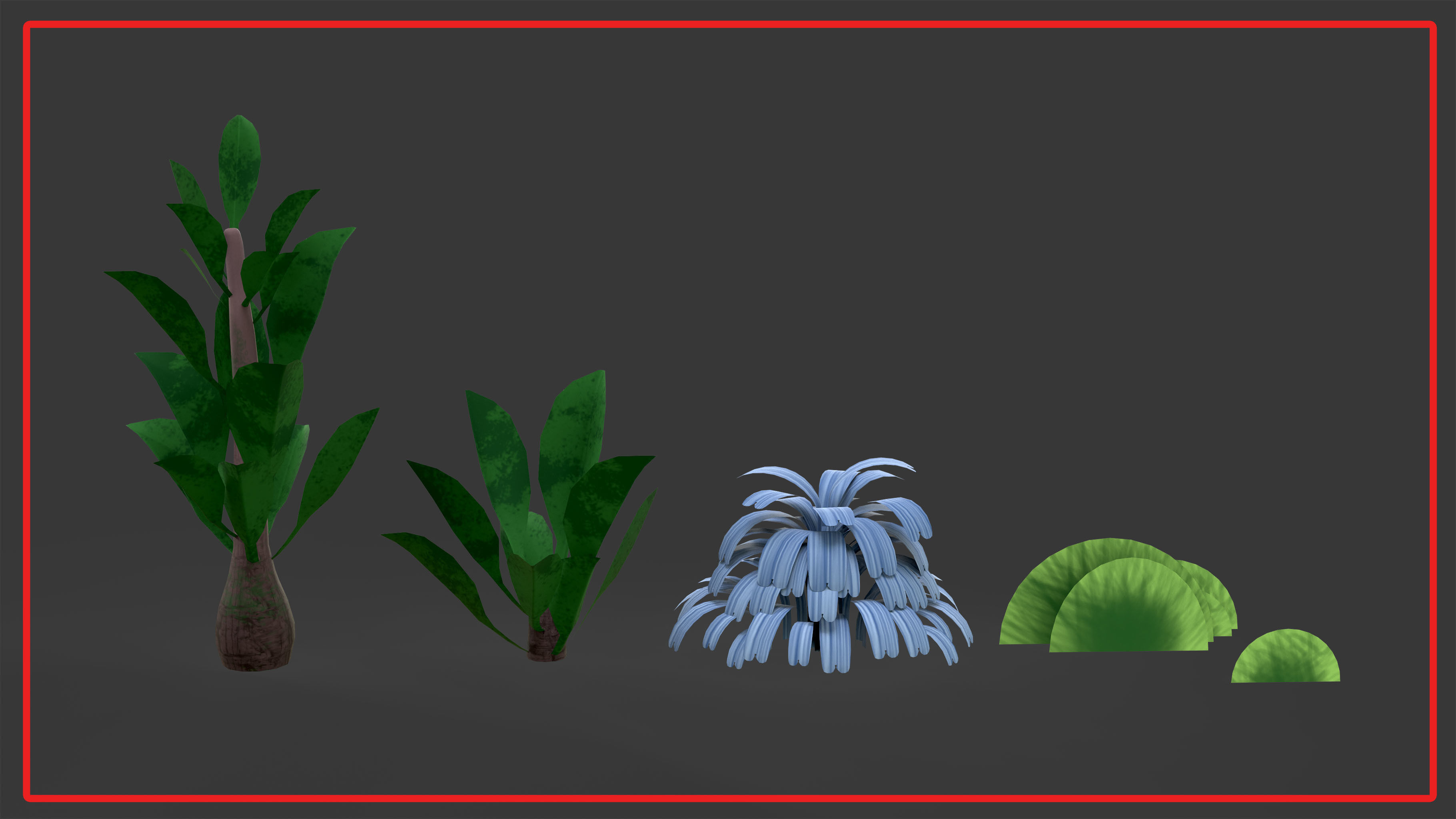 Stylized Low poly plants Low-poly 3D model_4
