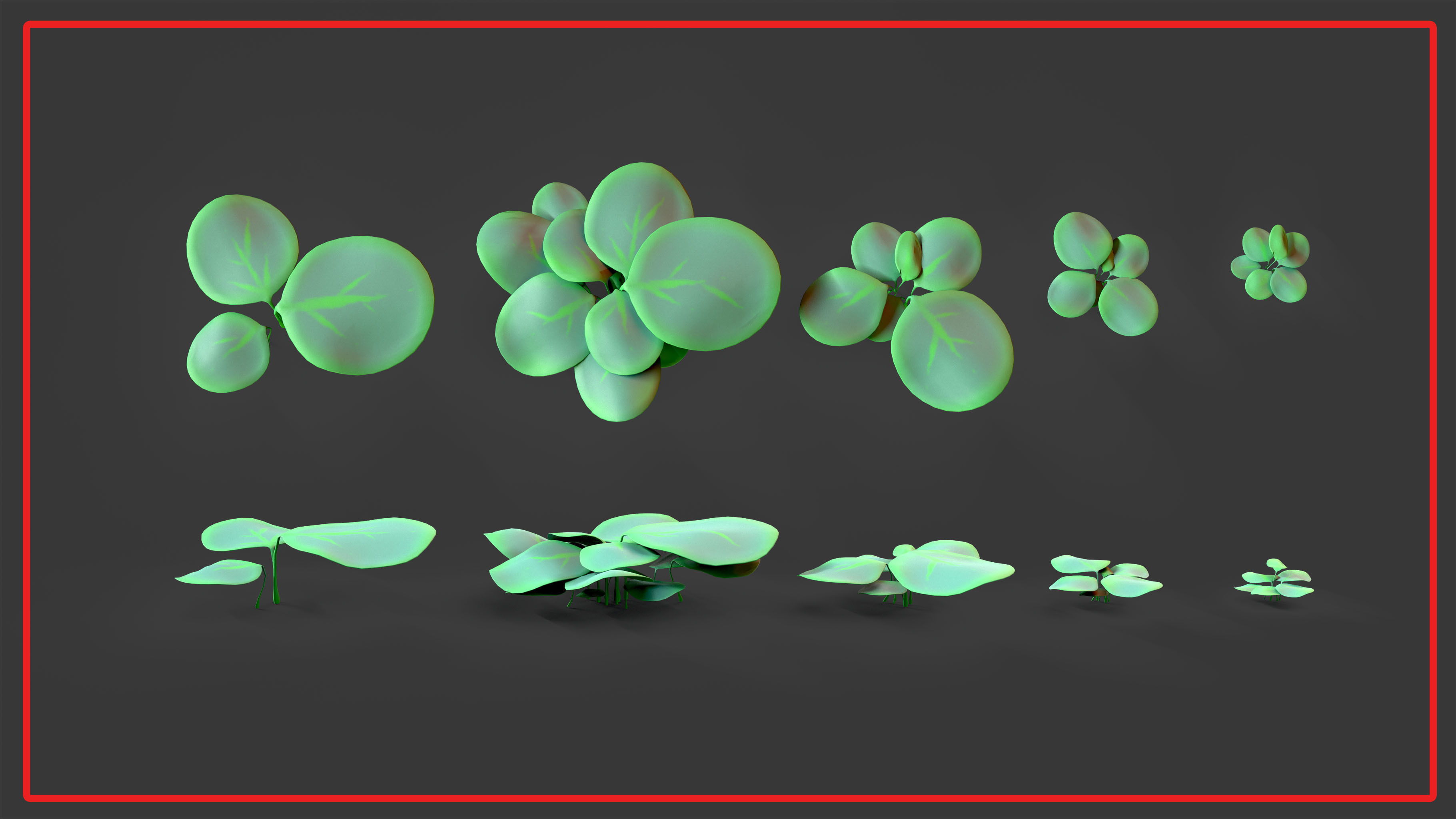 Stylized Low poly plants Low-poly 3D model_7