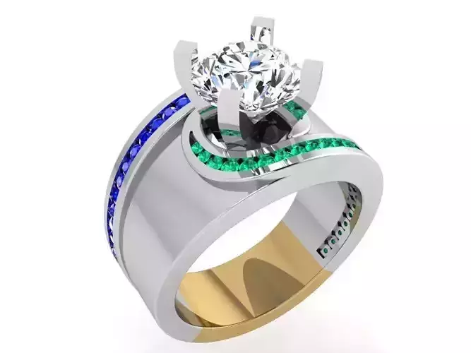 Round Diamond Peg Setting Band Ring 3418