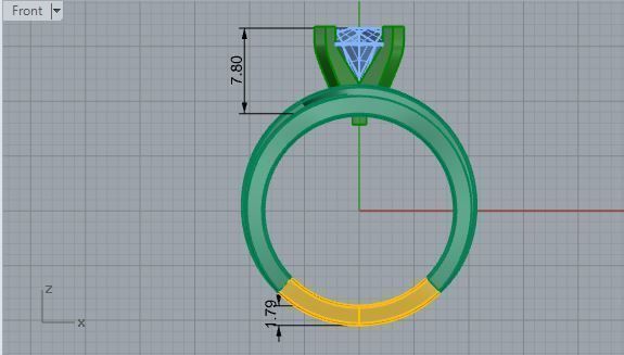 Round Diamond Peg Setting Band Ring 3418 3D print model_5