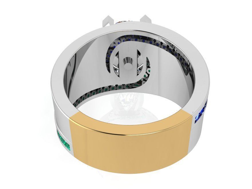 Round Diamond Peg Setting Band Ring 3418 3D print model_3