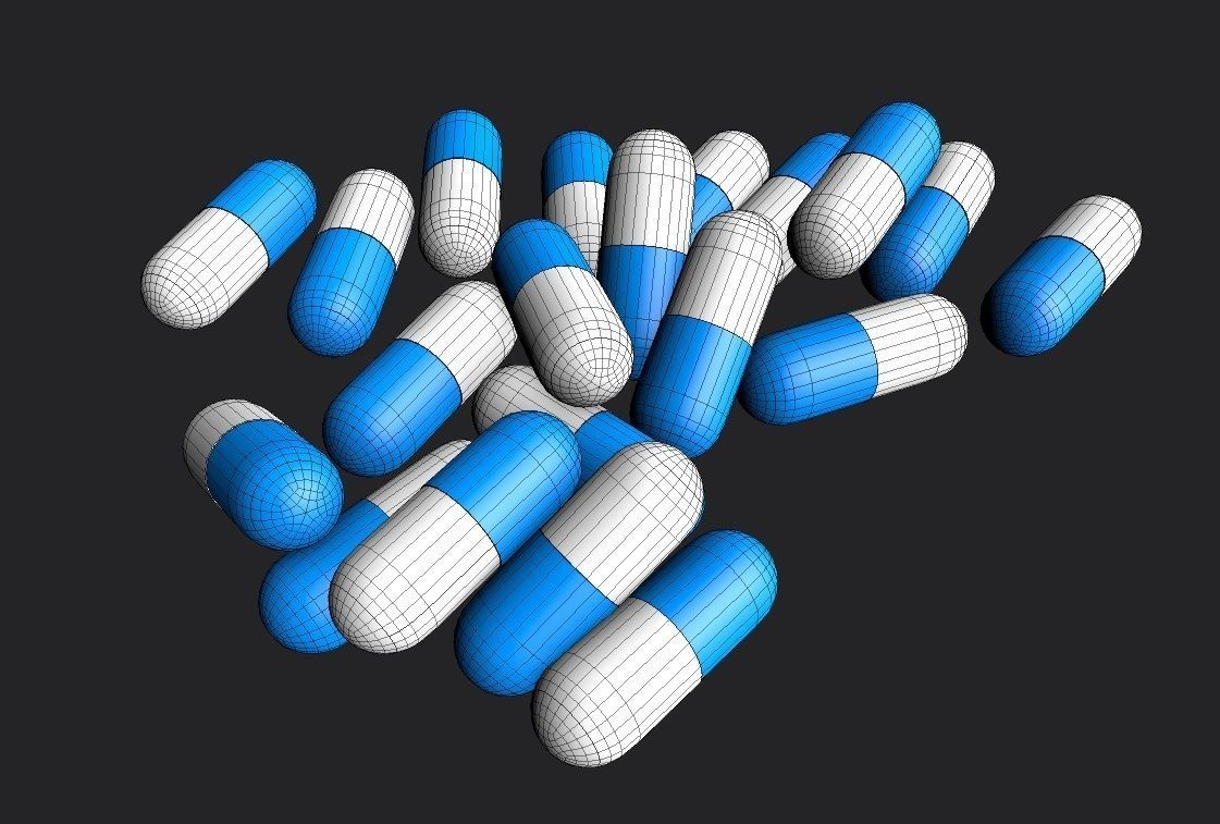 Pill Capsules M01 Low-poly 3D model_1