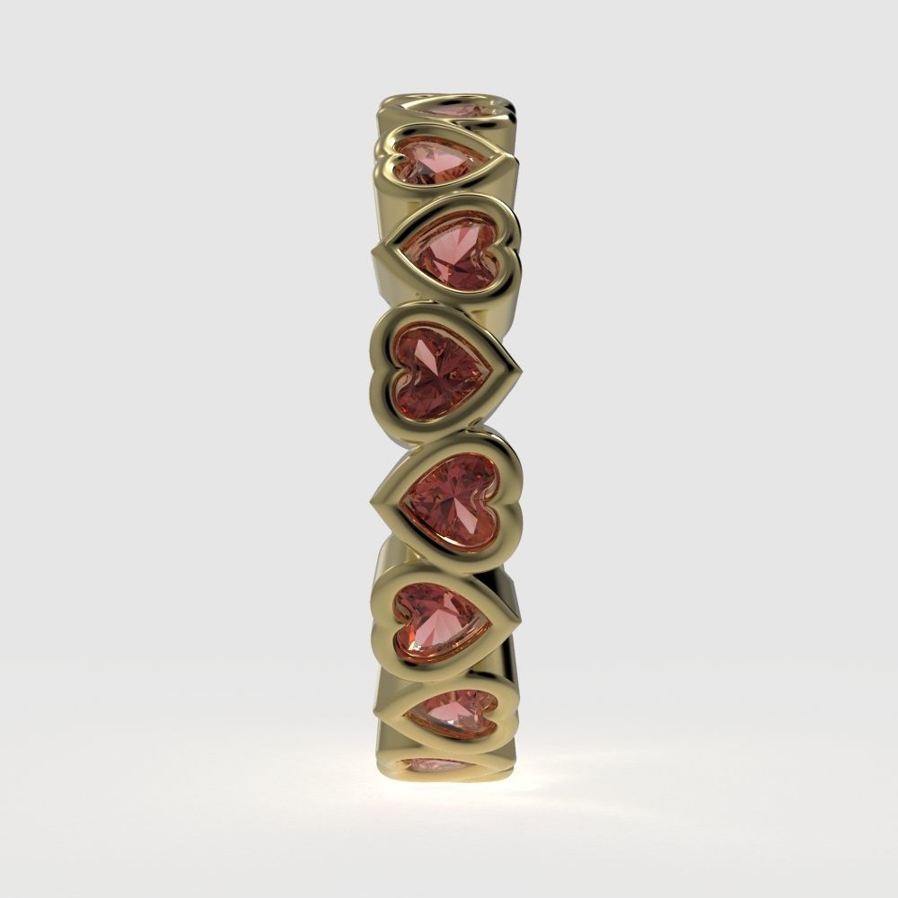 Bezel Heart diamond ring 3D print model_15