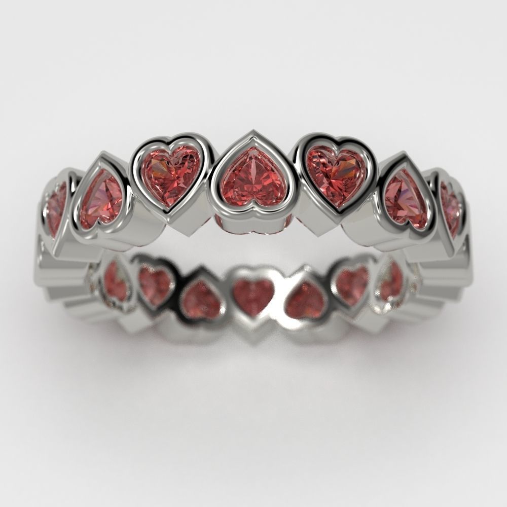 Bezel Heart diamond ring 3D print model_24