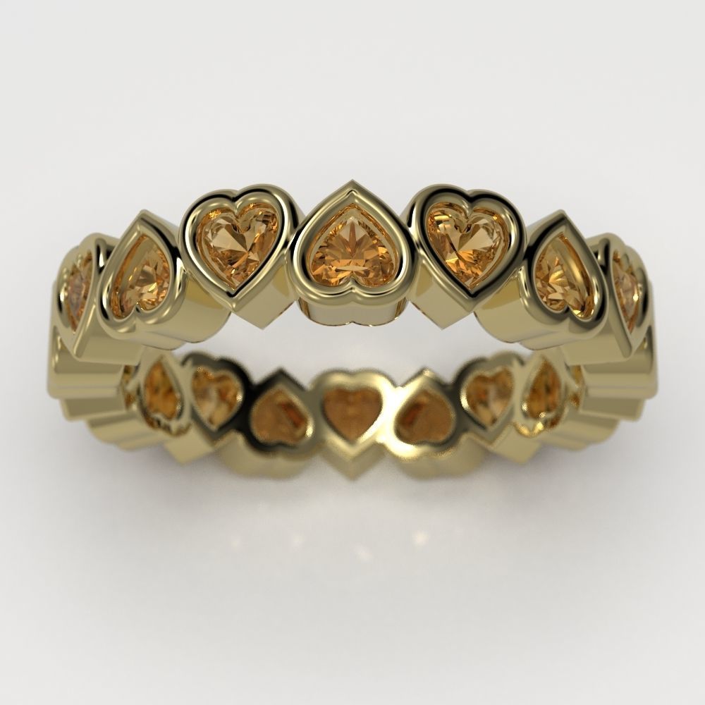 Bezel Heart diamond ring 3D print model_12