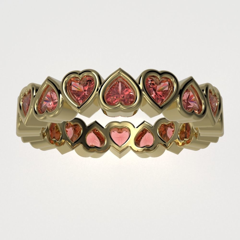 Bezel Heart diamond ring 3D print model_16