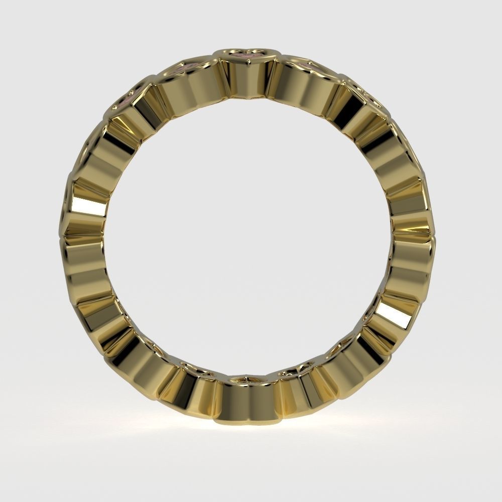 Bezel Heart diamond ring 3D print model_14