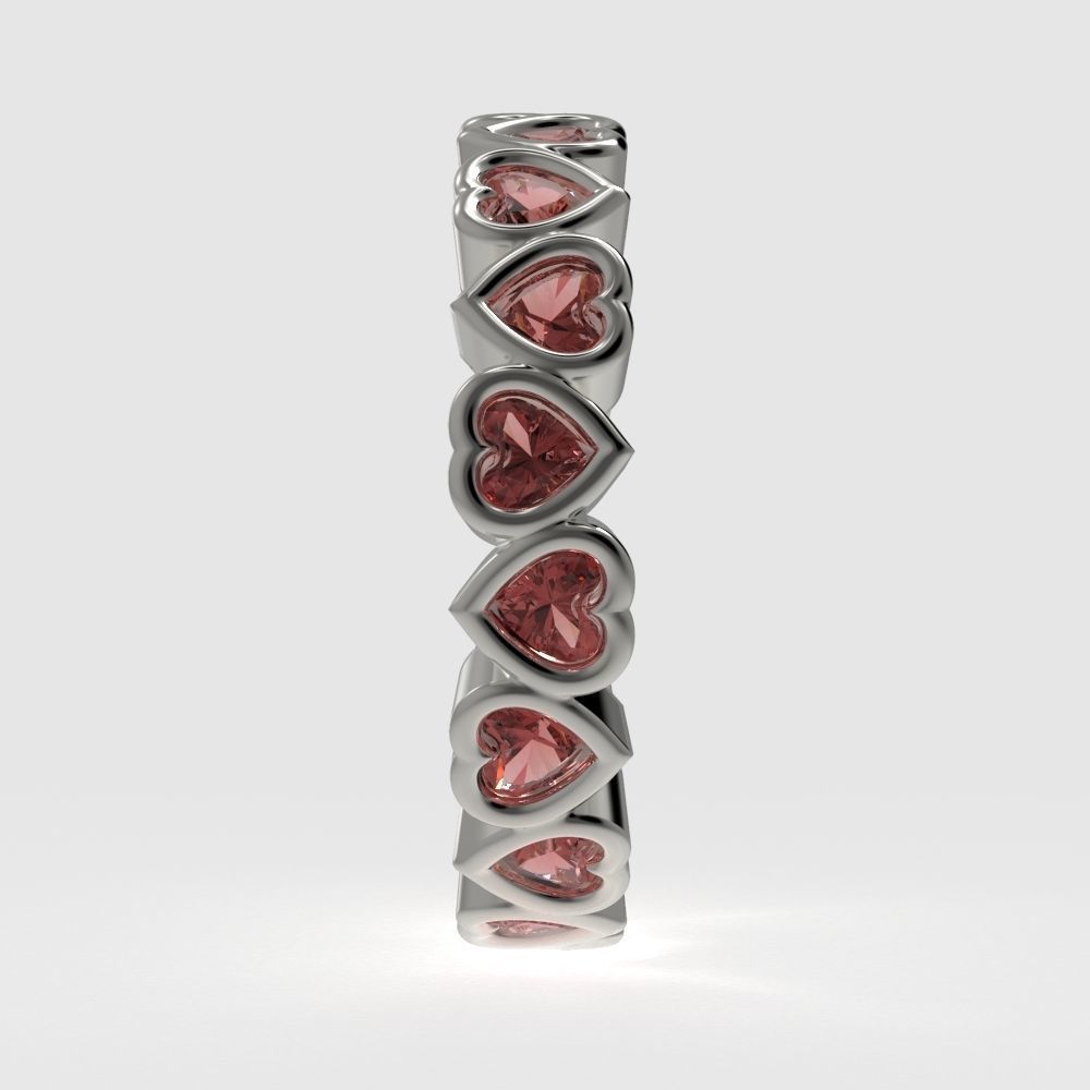 Bezel Heart diamond ring 3D print model_10