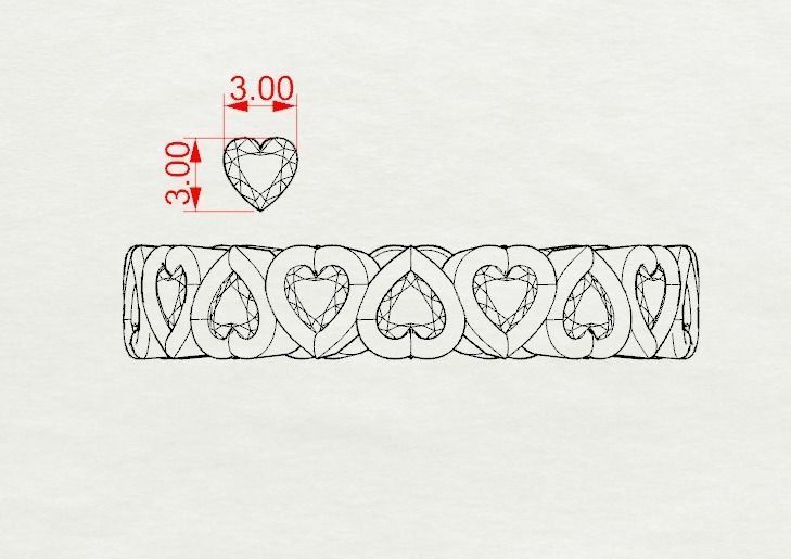 Bezel Heart diamond ring 3D print model_4