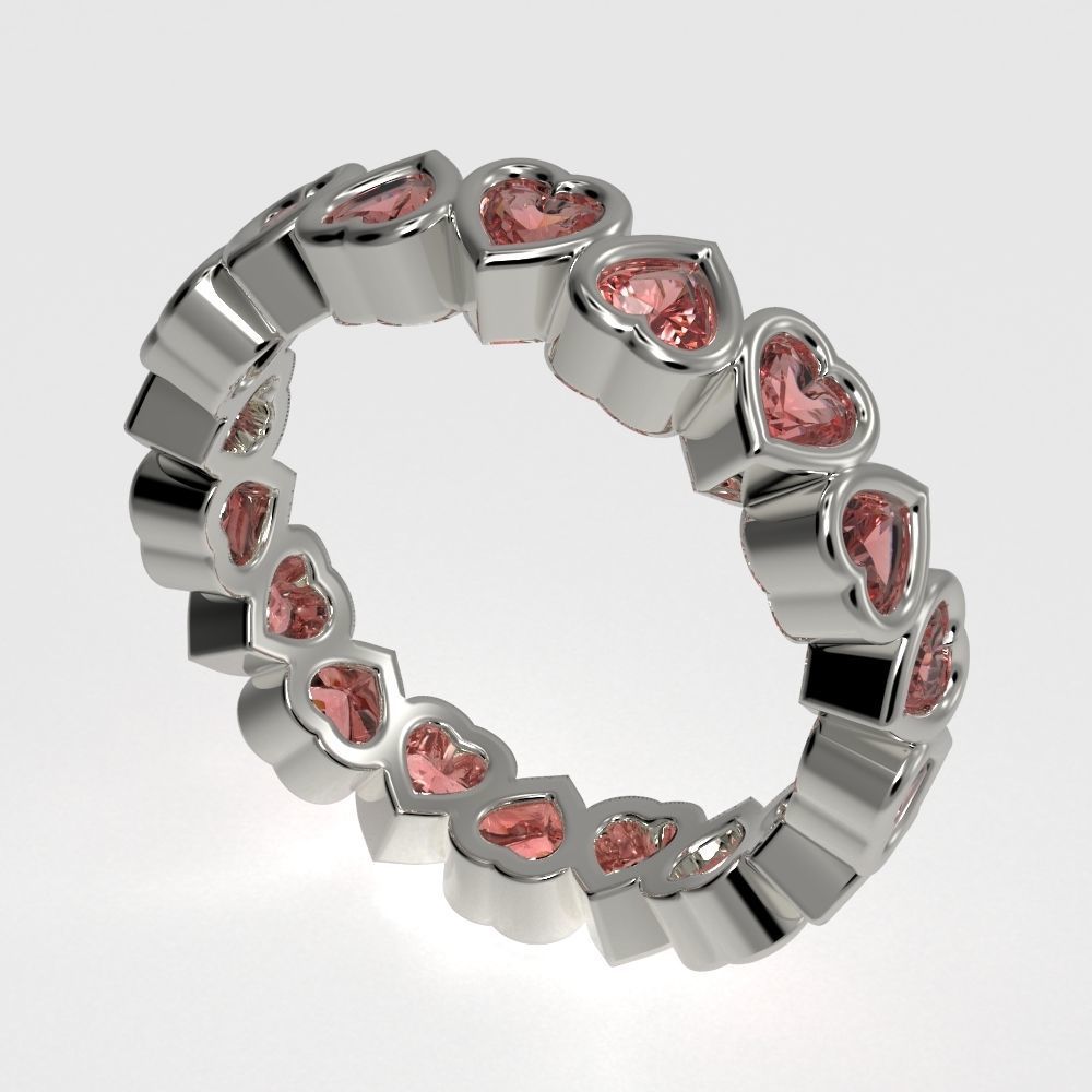 Bezel Heart diamond ring 3D print model_1