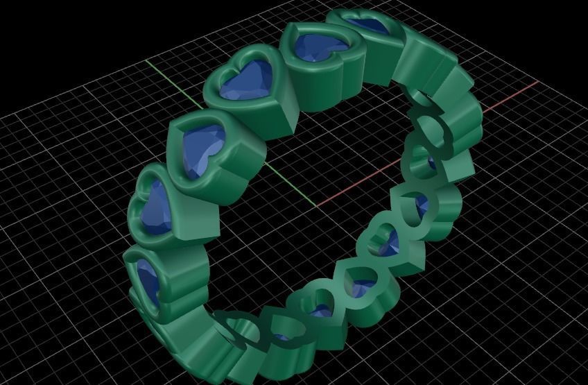 Bezel Heart diamond ring 3D print model_20