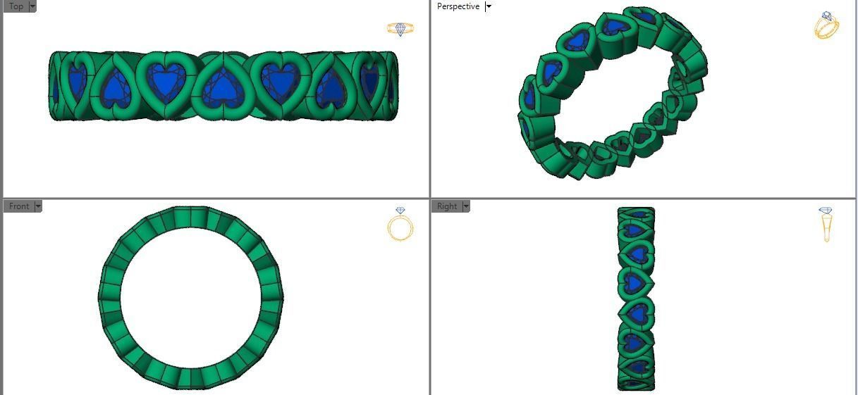 Bezel Heart diamond ring 3D print model_5