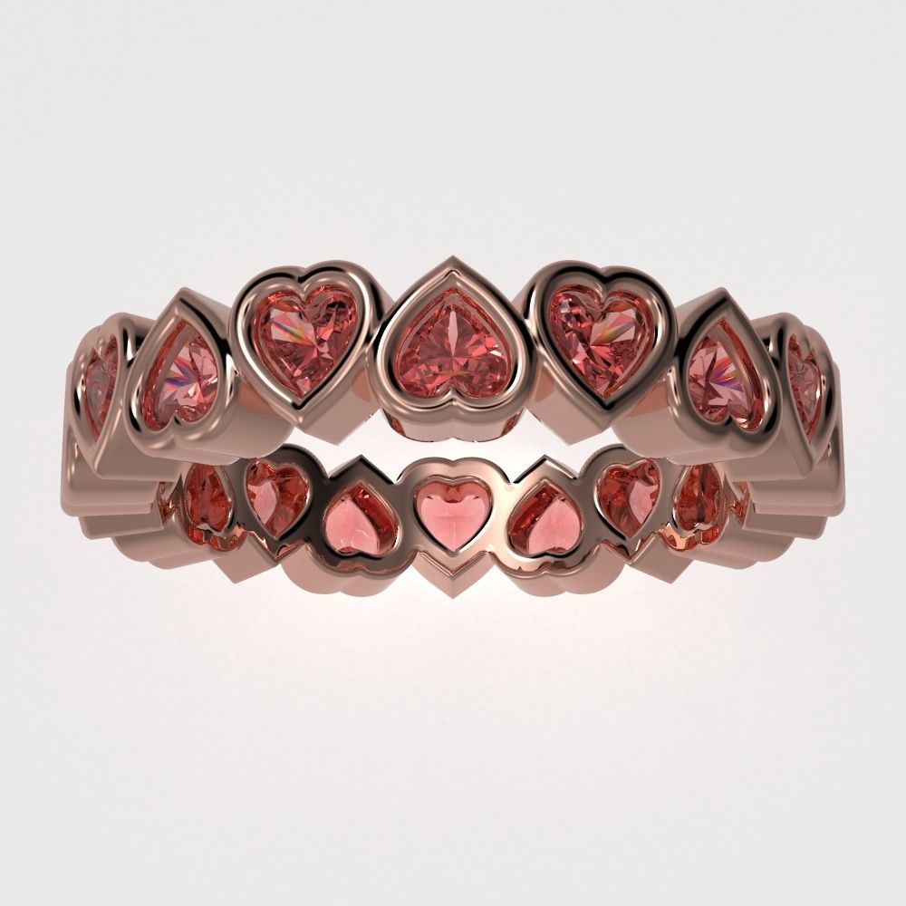 Bezel Heart diamond ring 3D print model_26