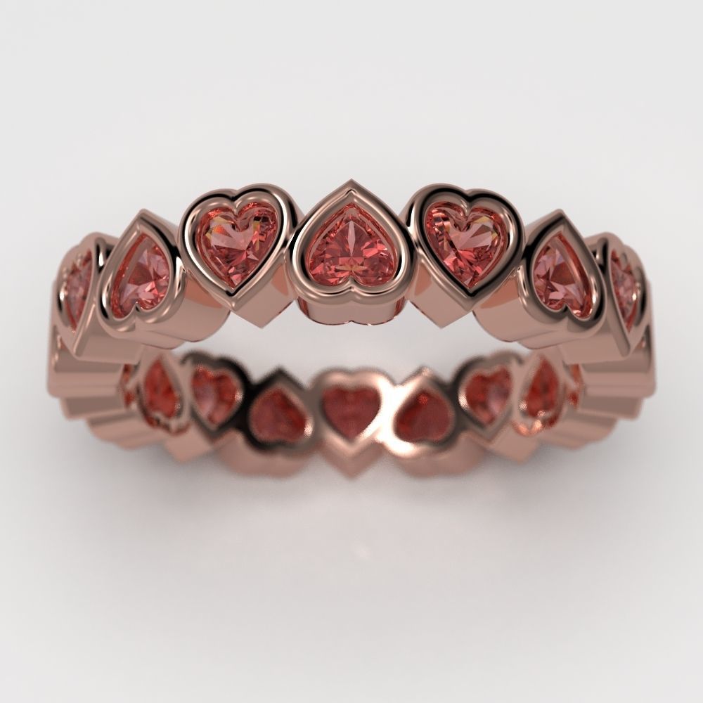 Bezel Heart diamond ring 3D print model_18
