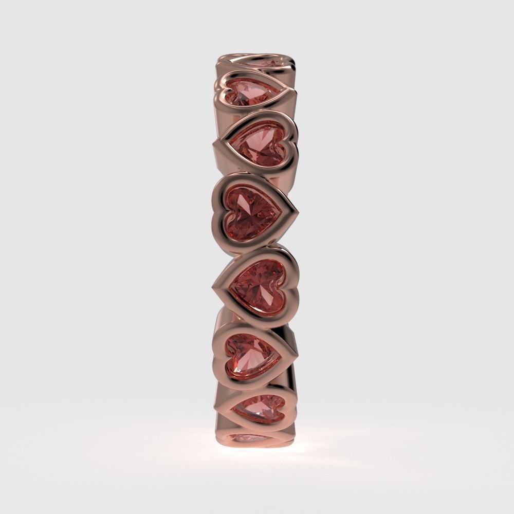 Bezel Heart diamond ring 3D print model_25