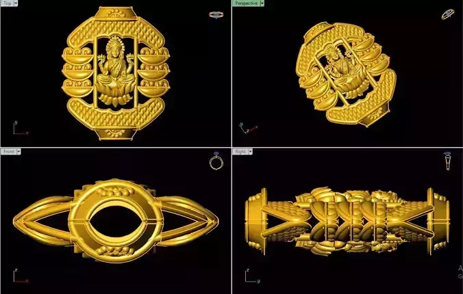 Laxmiji - God - Sculpture - Stl File - 3dm File - Print File 3D