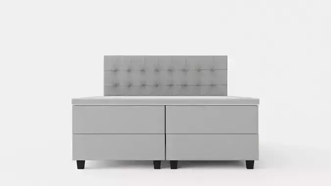 Royal Continental Bed With Storage 160x200 Light Gray