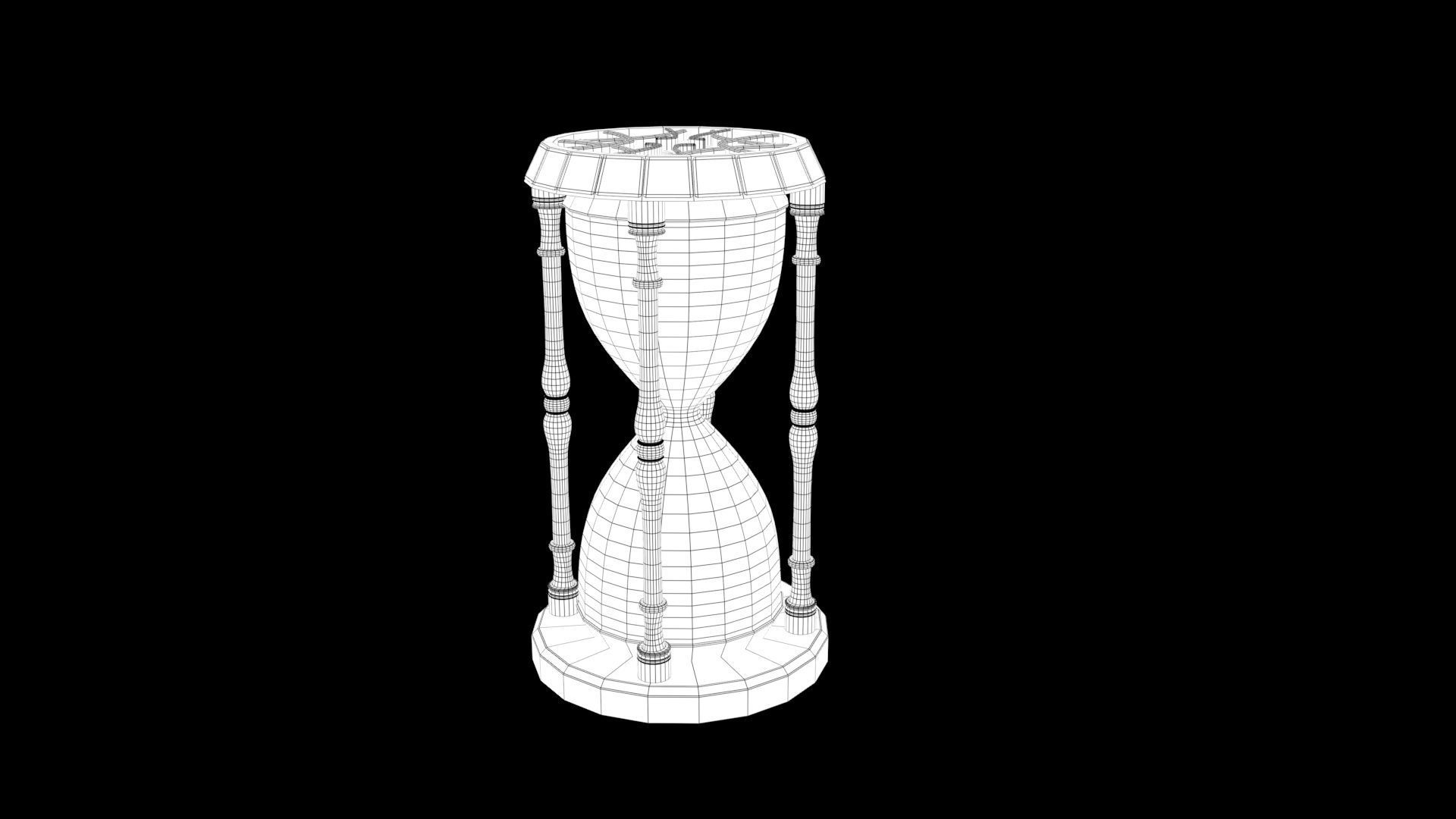 Hourglass Low-poly 3D model_8
