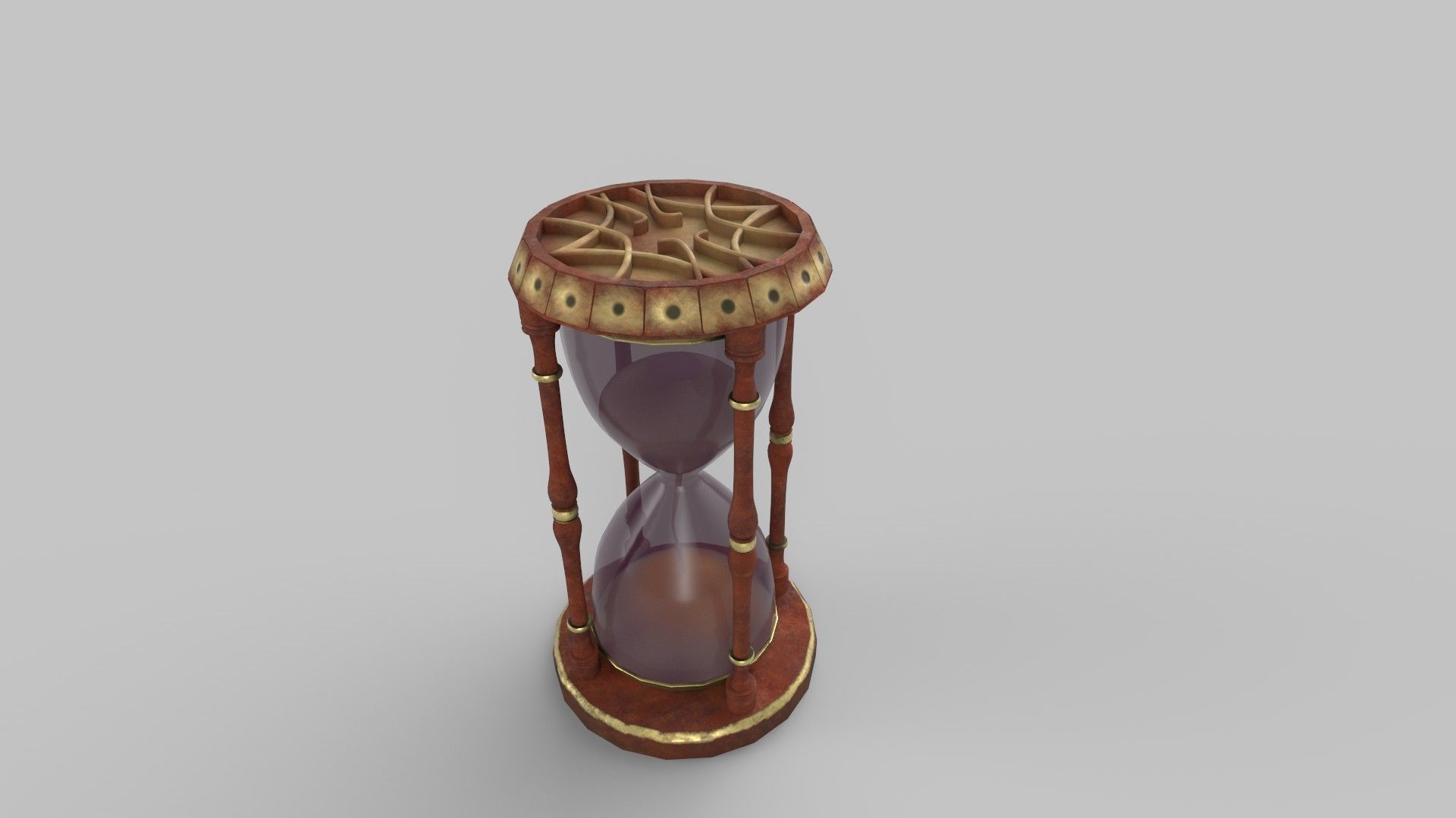 Hourglass Low-poly 3D model_4