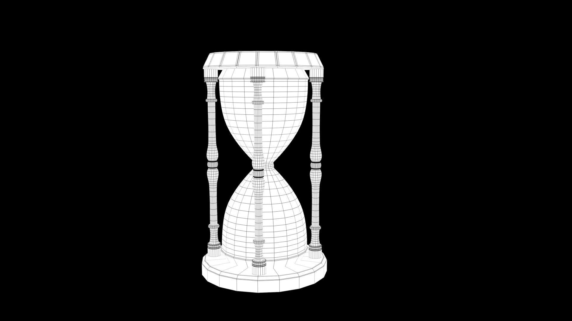 Hourglass Low-poly 3D model_6