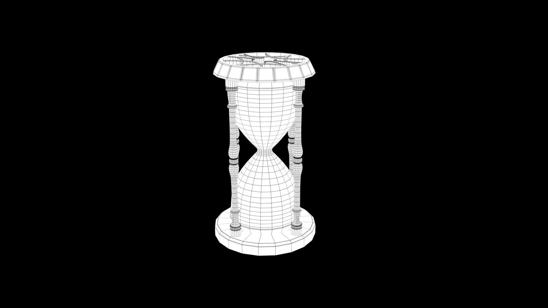 Hourglass Low-poly 3D model_9