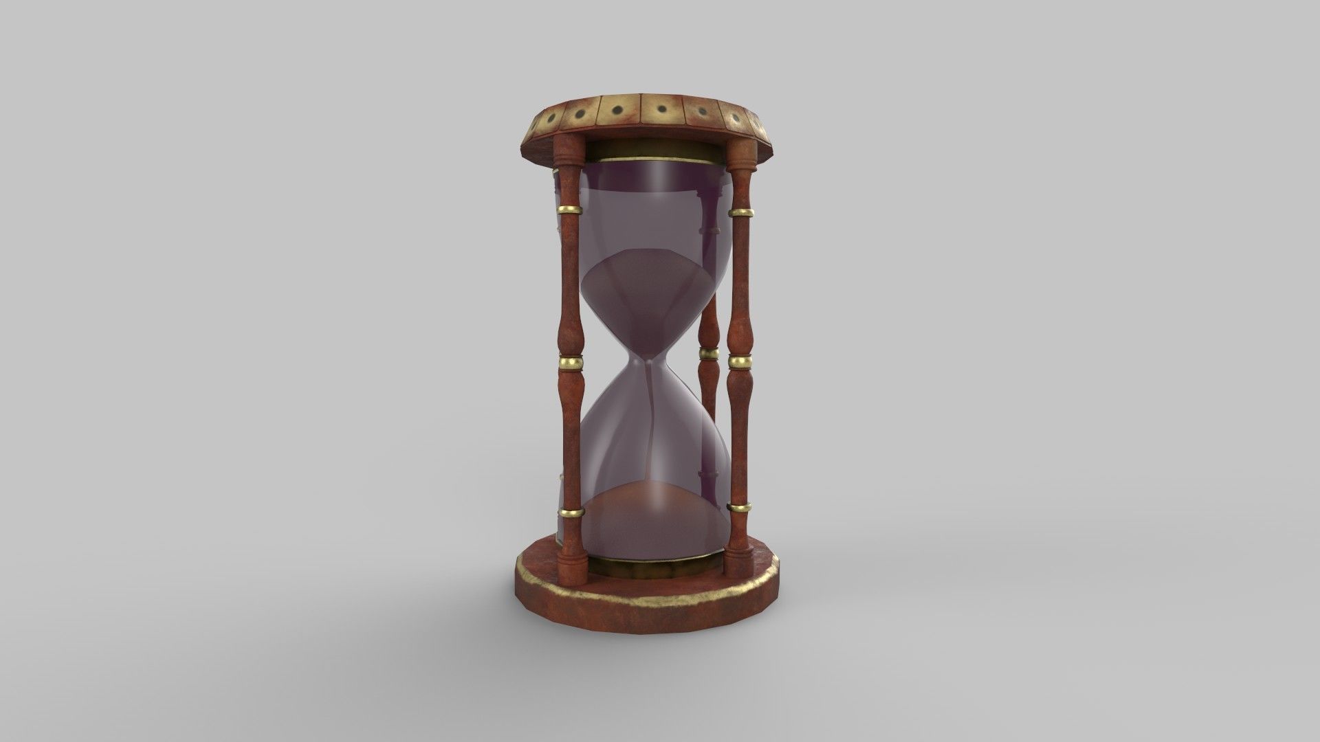 Hourglass Low-poly 3D model_1