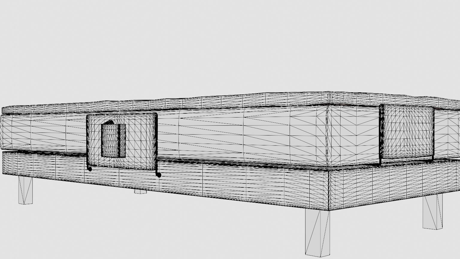 Royal Adjustable Continental Bed 90x200 Black Low-poly 3D model_6