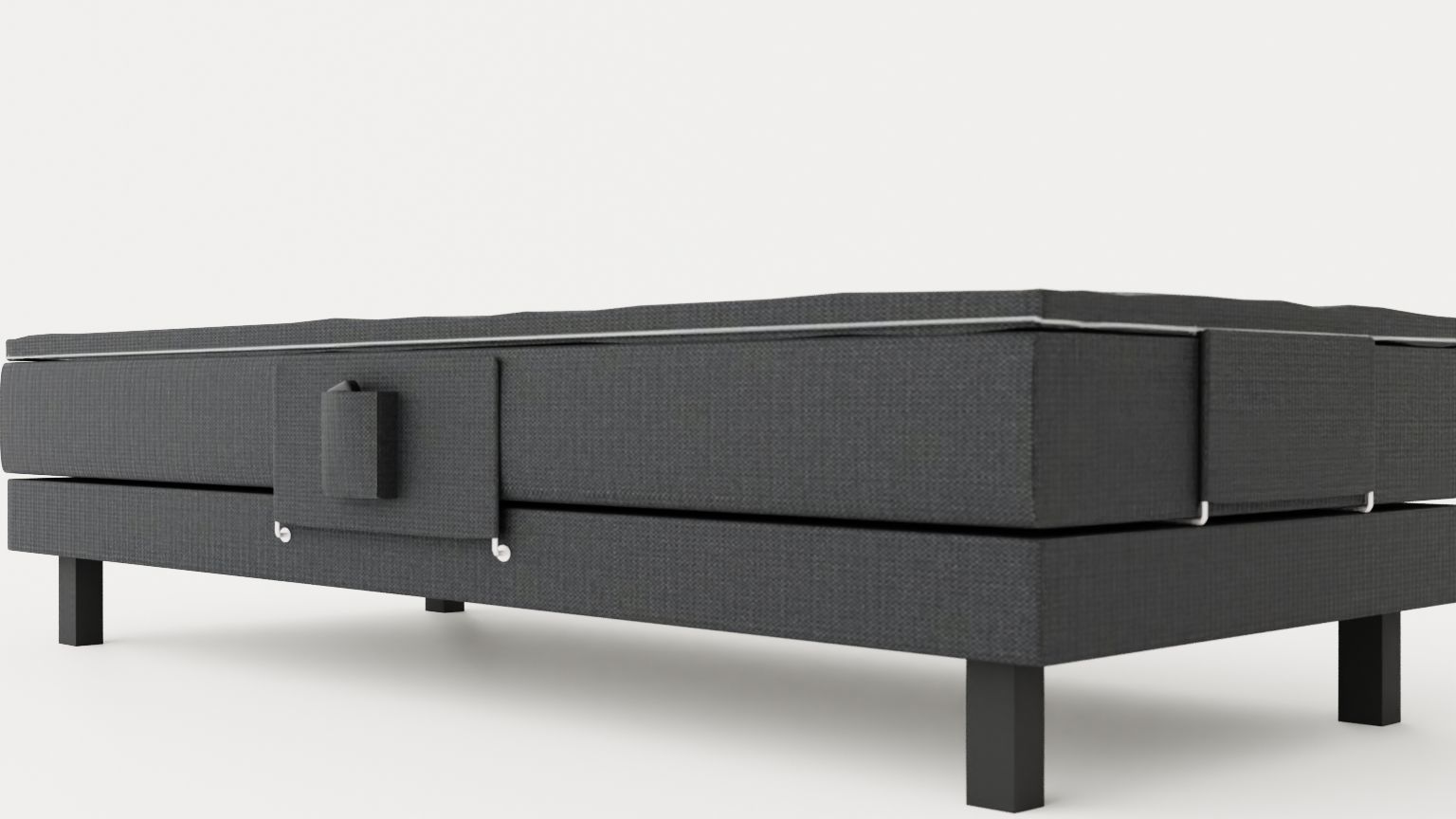 Royal Adjustable Continental Bed 90x200 Black Low-poly 3D model_1