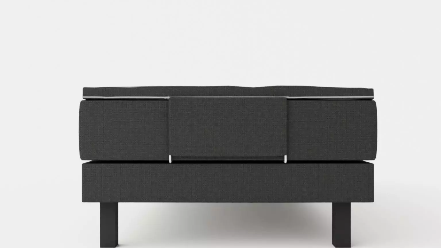 Royal Adjustable Continental Bed 90x200 Black Low-poly 3D model_0