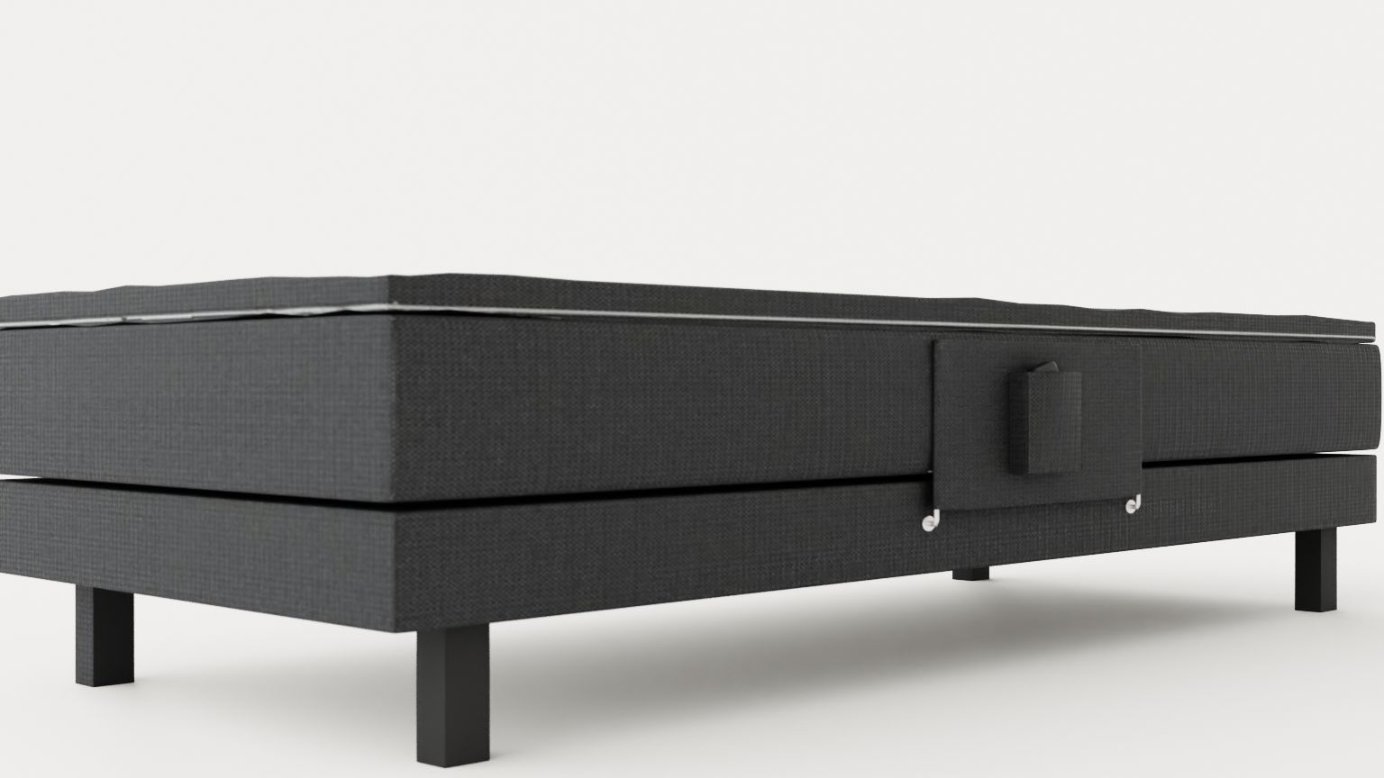 Royal Adjustable Continental Bed 90x200 Black Low-poly 3D model_3