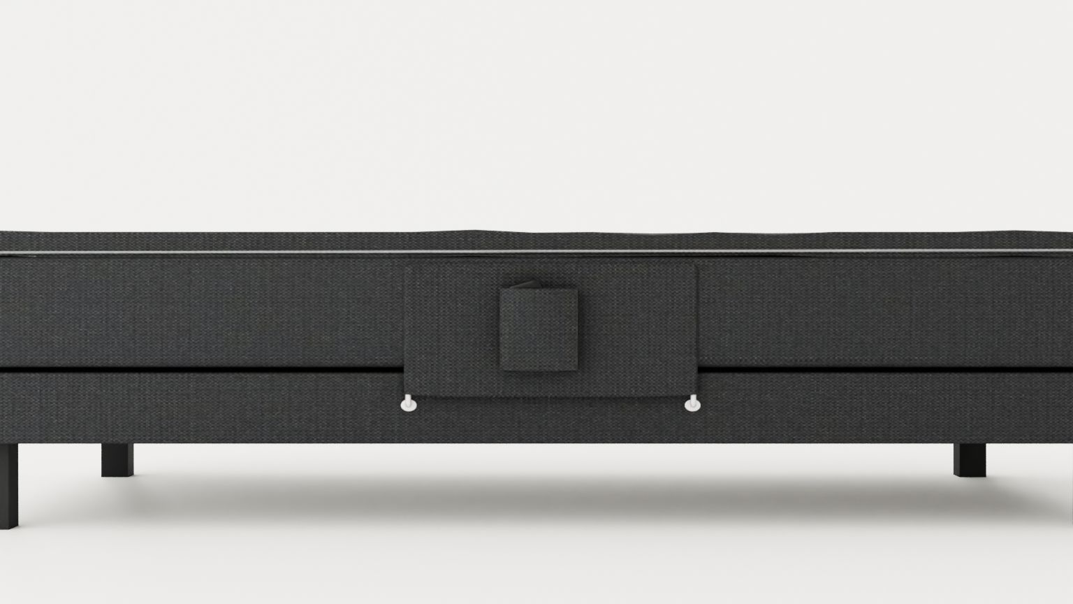 Royal Adjustable Continental Bed 90x200 Black Low-poly 3D model_2