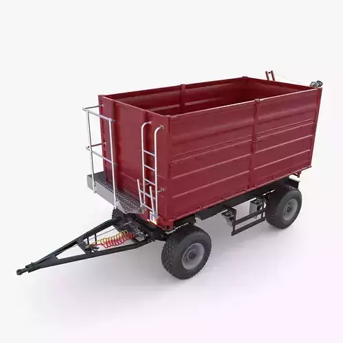 Agro trailer V3 Low-poly 3D model
