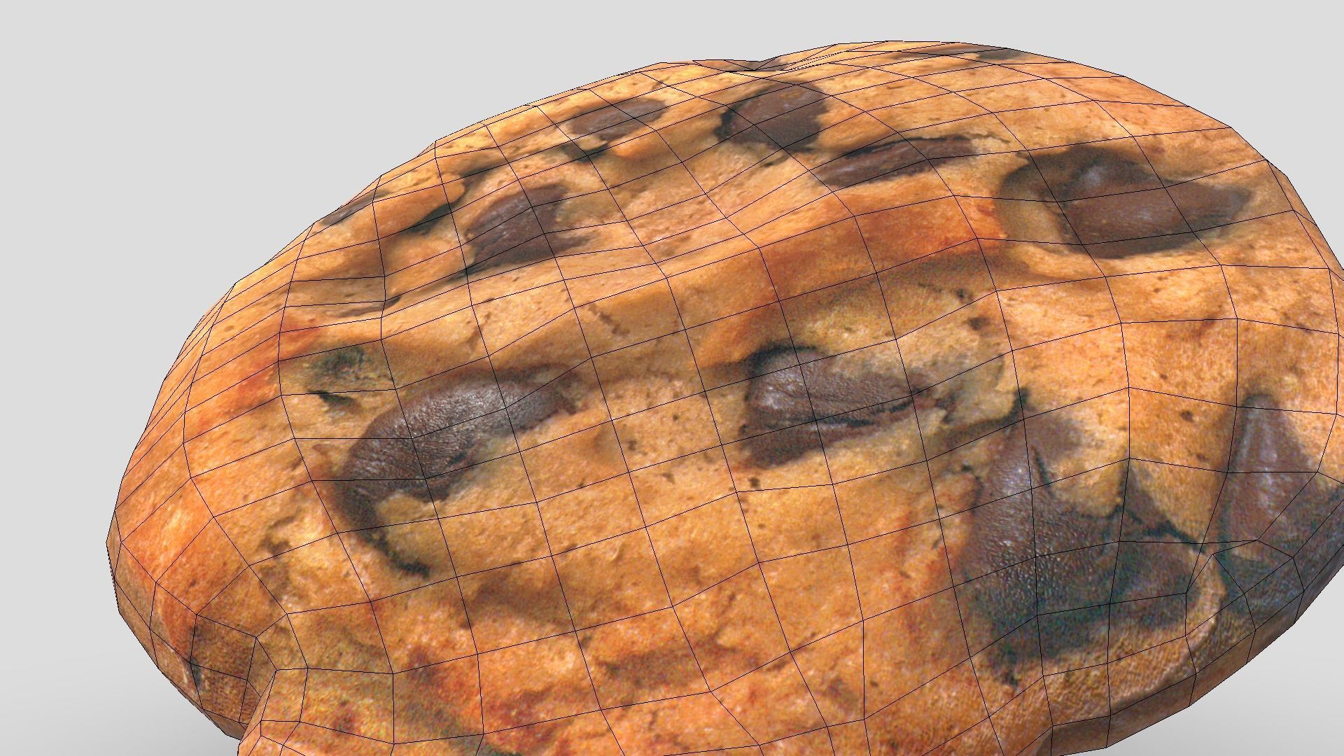 Chocolate Chip Cookie Low-poly 3D model_10
